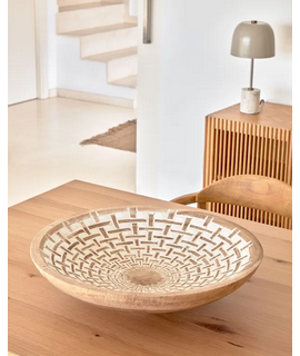 ALAIF Ø 50 cm decorative plate or wall panel in worked wood