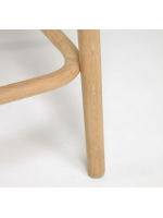 ANTIA taburete asiento h 65 cm de madera maciza de roble con respaldo de mimbre y asiento de tejido hidrófugo