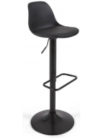 HEAKER asiento h 60-82 cm en polipropileno con cojín de ecopiel estructura en acero negro mate taburete