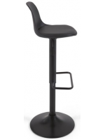 HEAKER seat h 60-82 cm in polypropylene with eco-leather cushion structure in matt black steel stool