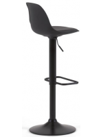 HEAKER asiento h 60-82 cm en polipropileno con cojín de ecopiel estructura en acero negro mate taburete