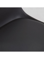 HEAKER seduta h 60-82 cm in polipropilene con cuscino in ecopelle struttura in acciaio nero opaco sgabello