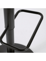 HEAKER asiento h 60-82 cm en polipropileno con cojín de ecopiel estructura en acero negro mate taburete