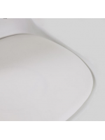 BASIC seat h 60-82 cm in polypropylene with eco-leather cushion structure in matt white steel stool