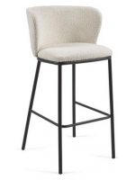 ACETTA assise h 75 cm en tissu et structure en métal noir tabouret design