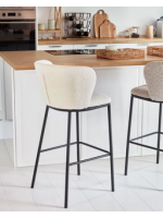 ACETTA seat h 75 cm in fabric and black metal structure design stool