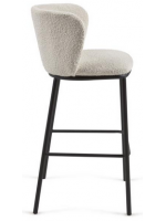 ACETTA seat h 75 cm in fabric and black metal structure design stool