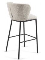 ACETTA seat h 75 cm in fabric and black metal structure design stool