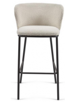 ACETTA assise h 75 cm en tissu et structure en métal noir tabouret design