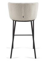 ACETTA seat h 75 cm in fabric and black metal structure design stool