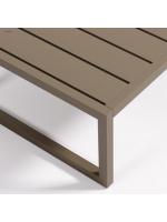 PAESTUM 60x60 cm Table basse en aluminium peint gris tourterelle pour terrasse de jardin extérieur