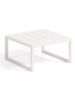 LIRICA 60x60 cm tavolino in alluminio verniciato bianco per esterno giardino terrazzo