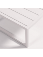 LIRICA 60x60 cm Table basse en aluminium peint blanc pour terrasse de jardin extérieur