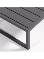 ALETRA 114x60 cm Table basse en aluminium peint anthracite pour terrasse de jardin extérieur