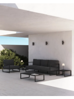 ALETRA 114x60 cm coffee table in anthracite painted aluminum for outdoor garden terrace