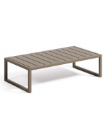 PAESTUM 114x60 cm coffee table in dove gray painted aluminum for outdoor garden terrace