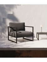 ALETRA in anthracite aluminum and cushions in water-repellent and washable removable fabric