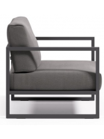 ALETRA in anthracite aluminum and cushions in water-repellent and washable removable fabric