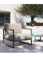 PASTEUM in dove gray aluminum and cushions in water-repellent and washable removable fabric