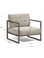 PASTEUM in dove gray aluminum and cushions in water-repellent and washable removable fabric