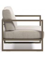 PASTEUM in alluminio tortora e cuscini in tessuto idrorepellente sfoderabile lavabile divano 2 posti