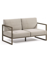 PASTEUM in dove gray aluminum and cushions in water-repellent and washable removable fabric 2 seater sofa