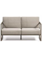 PASTEUM in dove gray aluminum and cushions in water-repellent and washable removable fabric 2 seater sofa