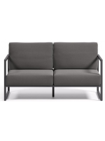ALETRA aus Anthrazit Aluminium und Kissen aus wasserabweisendem und waschbarem abnehmbarem Stoff 2-Sitzer-Sofa