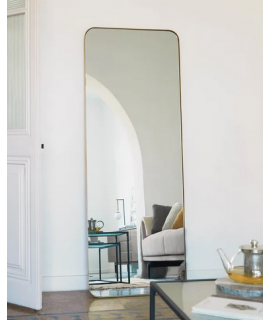 VERSUS 100x30 o 150x55 cm specchio moderno rettangolare con cornice in acciaio dorato