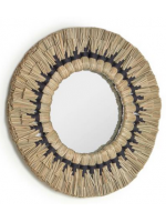 KELA 40 Ø  o 60 Ø cm in natural fiber round mirror