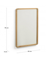 GADI 45x70 cm teck bois miroir