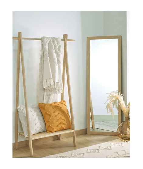 VLAD 152x52 cm with frame in natural or walnut wood rectangular mirror home living