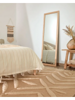MALMO 180x80 cm con cornice in legno con finitura naturale specchio casa living