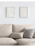 FLO set di due quadri moderni su tela bianca in rilievo