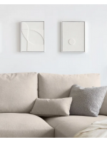 FLO set of two modern paintings on white embossed canvas