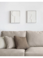 PRIMULA set di due quadri moderni su tela bianca in rilievo