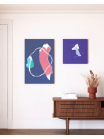 NAPIST farbiges Bild 60x90 in Holz auf Leinwand gemalt