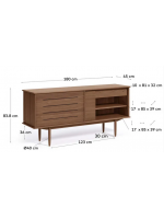 ASSO buffet 180 cm plaqué noyer design home