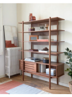 ASSO bookcase 130x169 cm veneered walnut design home