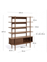 ASSO bookcase 130x169 cm veneered walnut design home