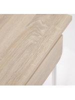 MELA bureau 100x62 cm en métal blanc et mélaminé bois naturel