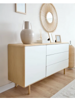 LENA sideboard 150 cm in solid wood and ash veneer