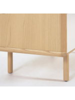 LENA 99 cm chest of drawers in solid wood and ash veneer