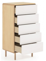 LENA h 117 cm drawers in solid wood and ash veneer