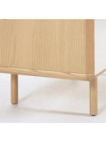 LENA table de chevet 50 cm en bois massif et placage frêne