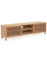 BOMBER Mueble TV 180 cm de madera maciza y chapado en roble