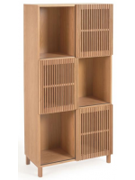 BOMBER Buffet 84x170 cm en bois massif et placage chêne