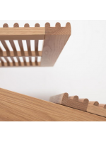 BOMBER banc avec 2 portes en bois massif et placage chêne