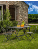 PIEGHEVOLE 120x80 folding table in anthracite galvanized metal for outdoor