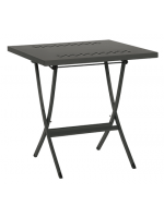 PIEGHEVOLE Table pliante 80x80 en métal galvanisé anthracite pour extérieur